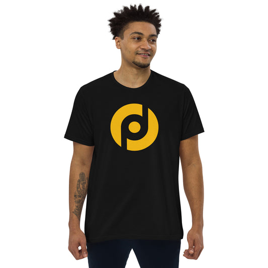 Camiseta preta ícone amarelo
